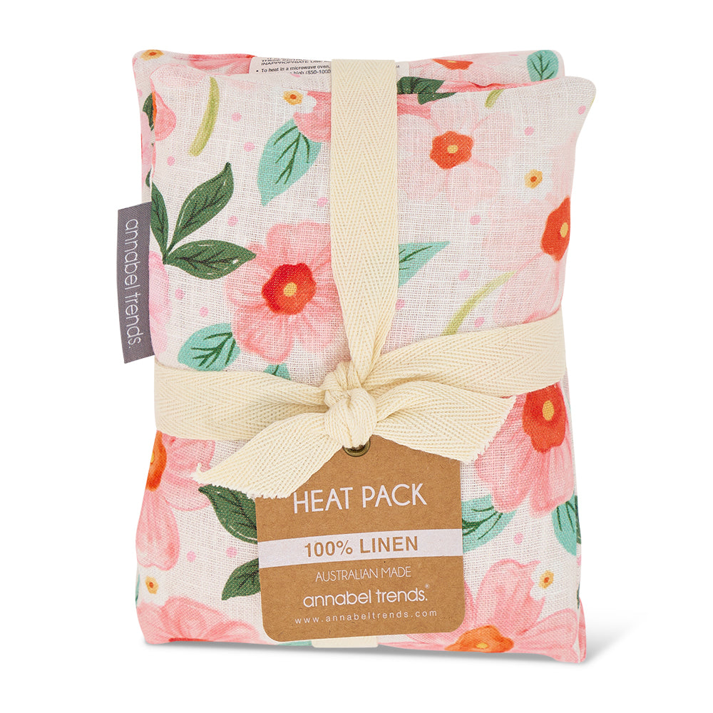 Linen Heat Pillow - Meadow Blush
