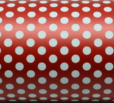Lots Of Dots Gift Wrap - Scarlet/White