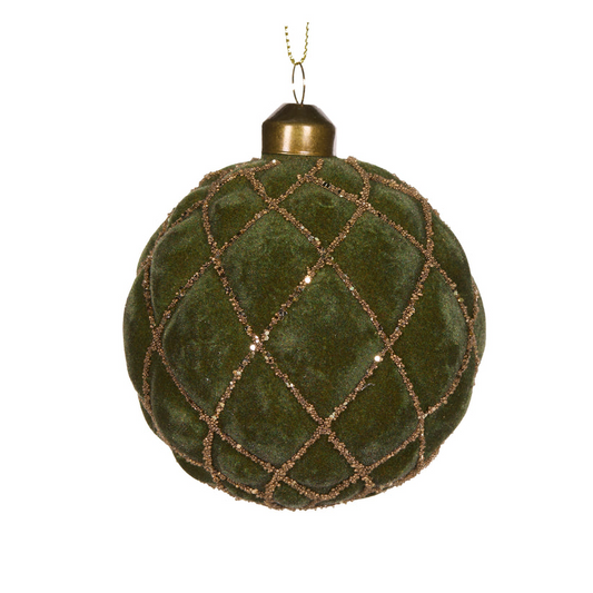 Luxe Velvet Quilt Bauble - Green