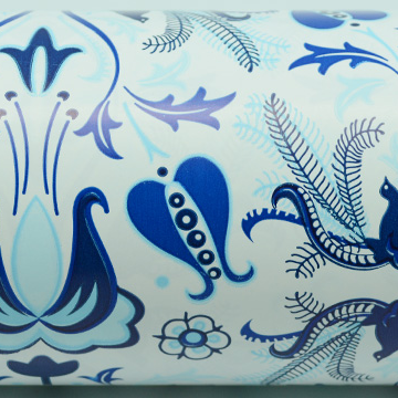 Lyrebird Gift Wrap - Navy/Pale Blue/Cobalt on White