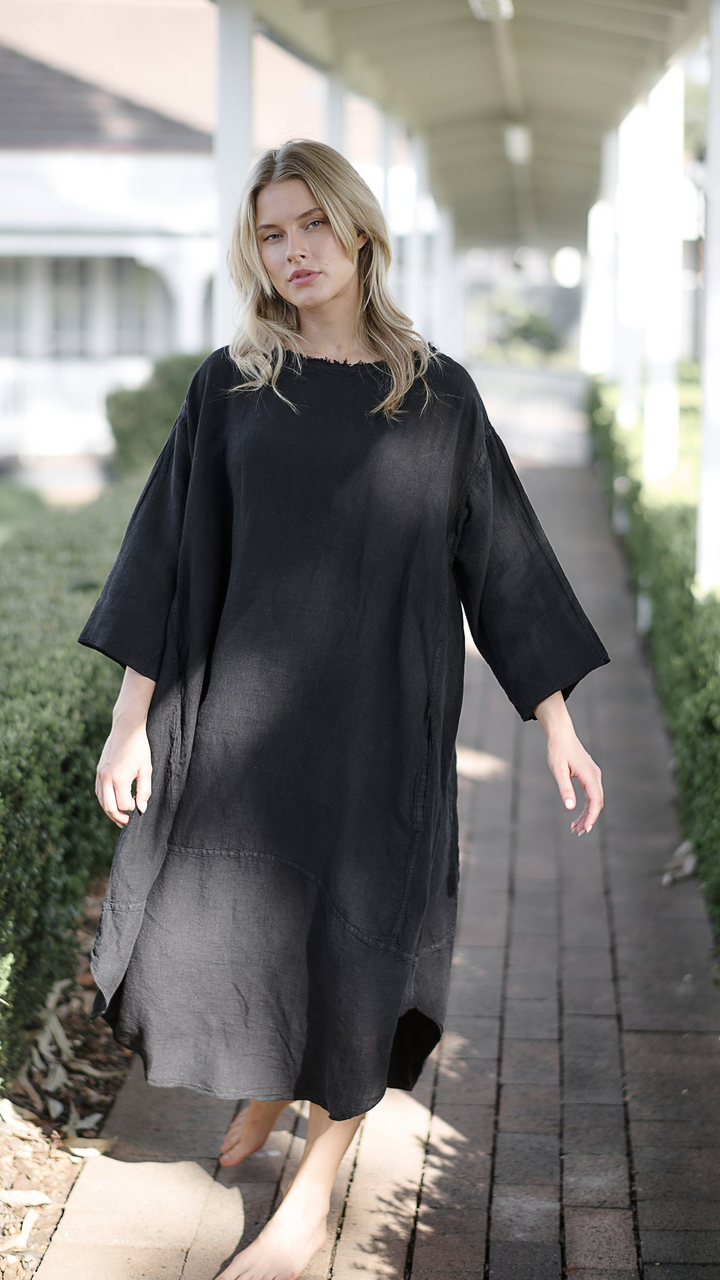 Malle Linen Dress - Black