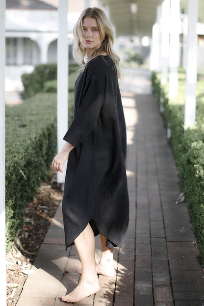 Malle Linen Dress - Black