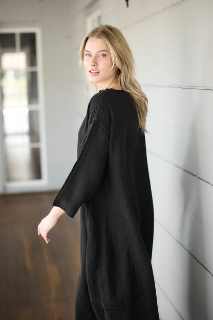 Malle Linen Dress - Black