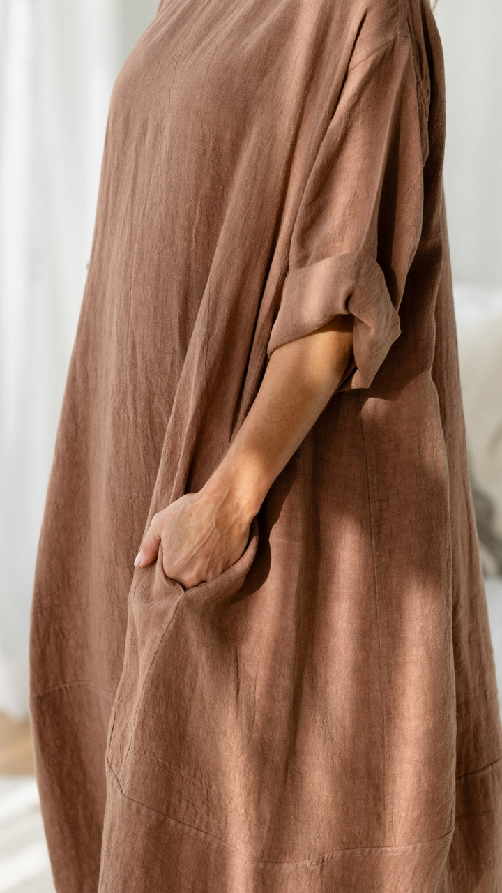 Malle Linen Dress - Clay