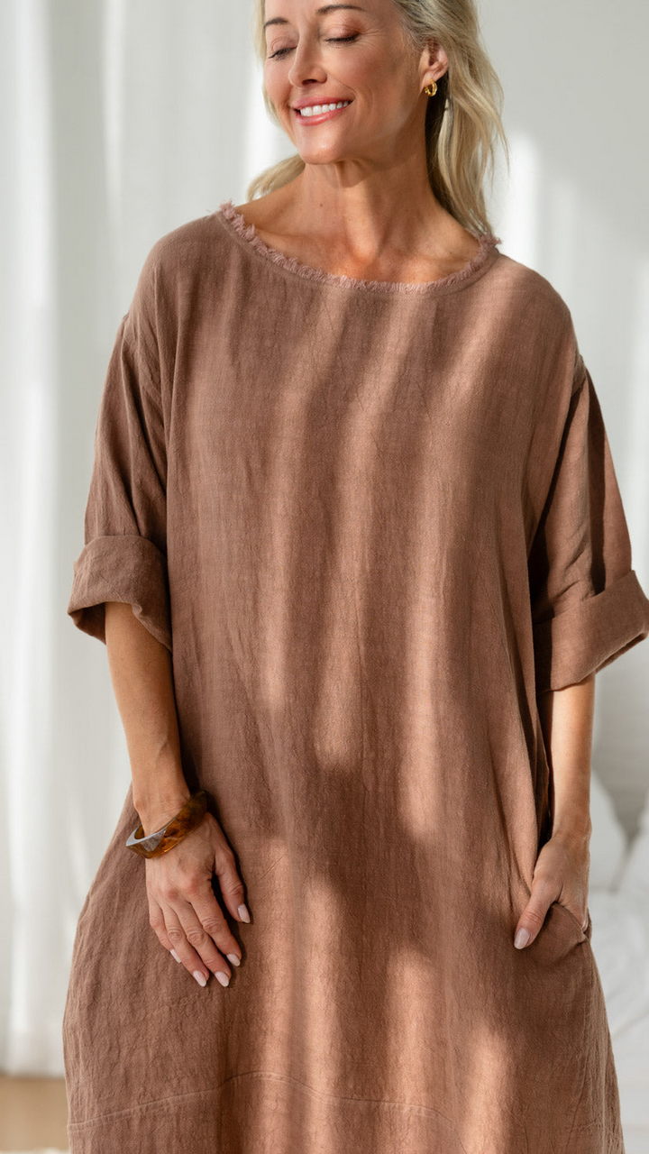 Malle Linen Dress - Clay