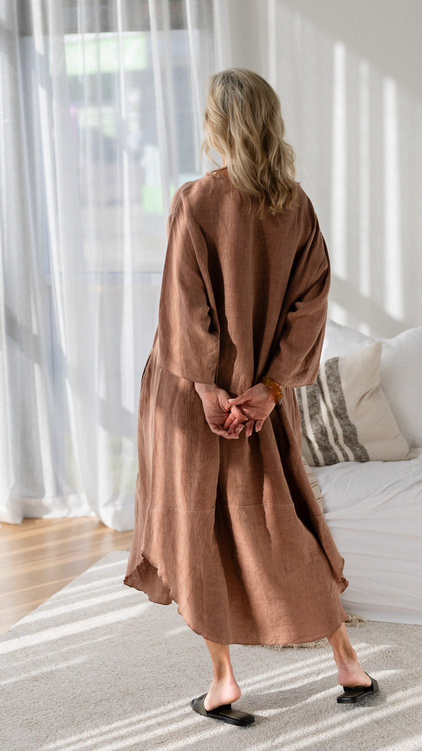 Malle Linen Dress - Clay