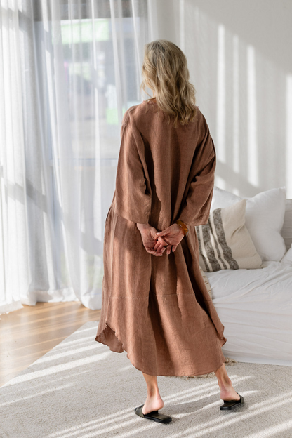 Malle Linen Dress - Clay