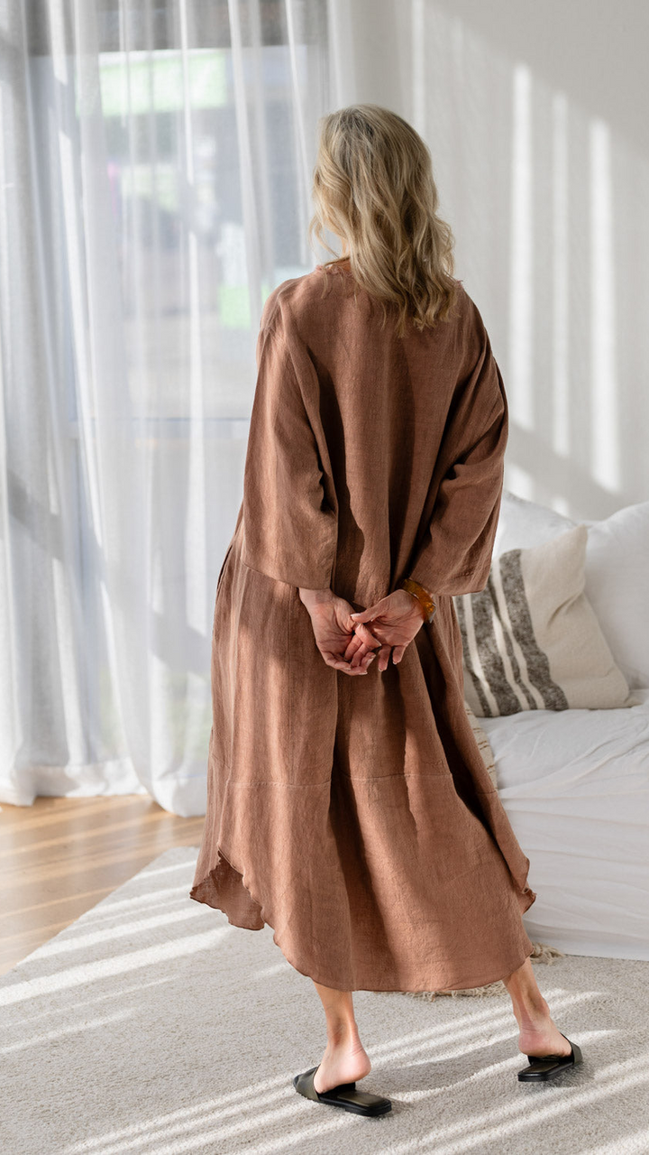 Malle Linen Dress - Clay