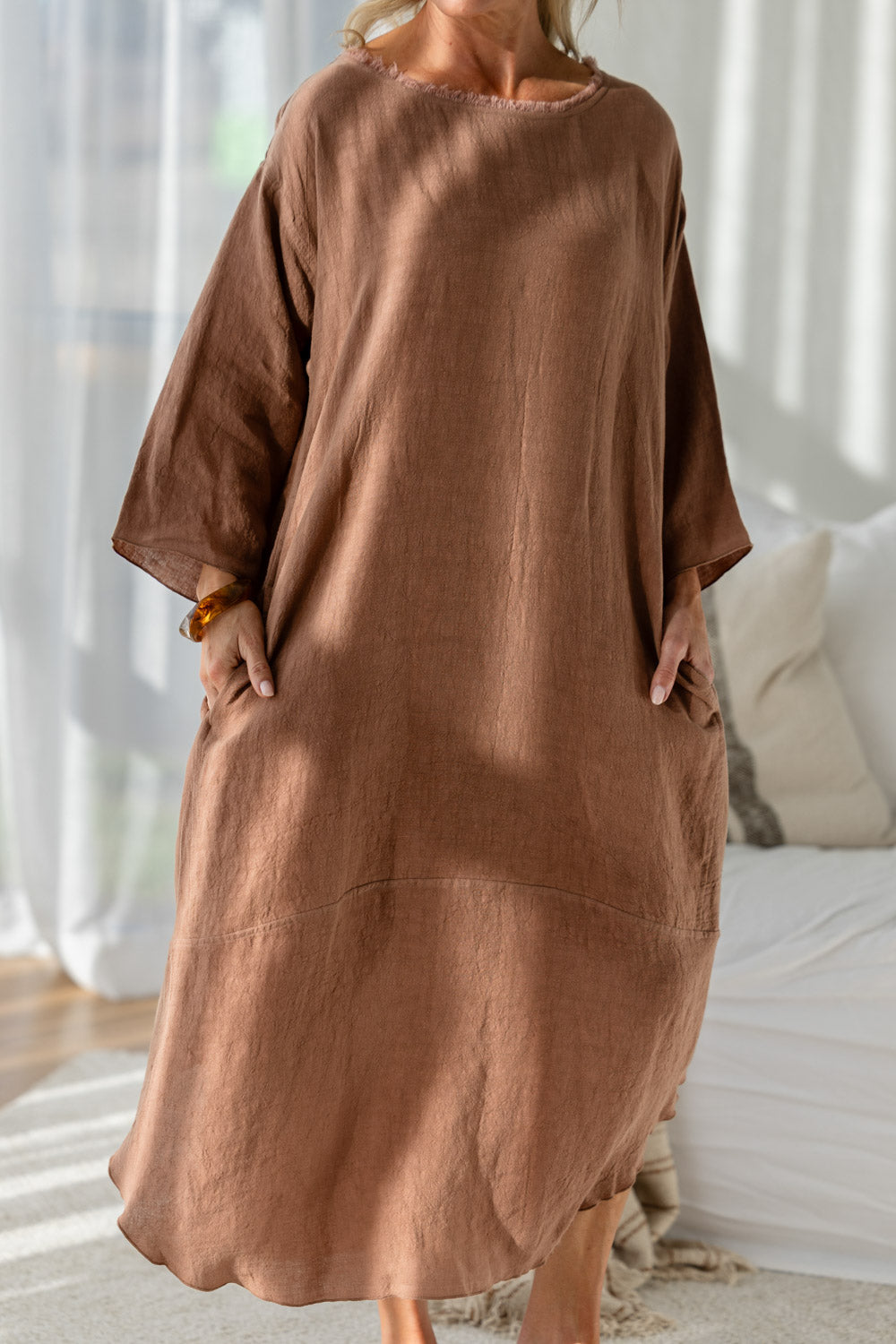 Malle Linen Dress - Clay