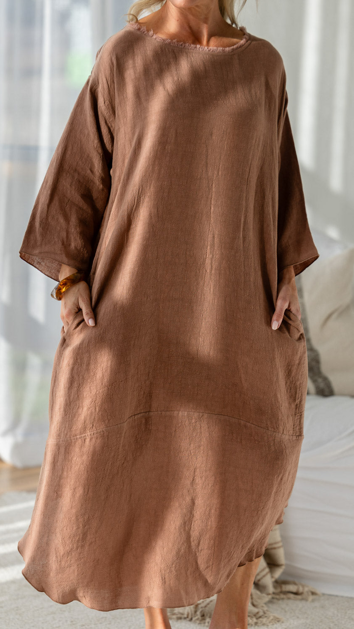 Malle Linen Dress - Clay