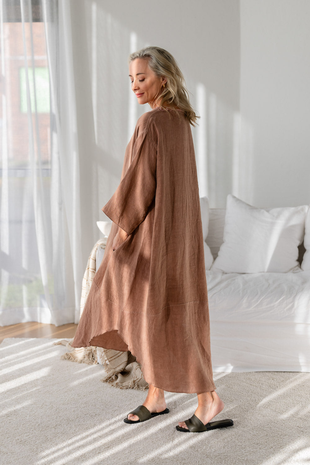 Malle Linen Dress - Clay