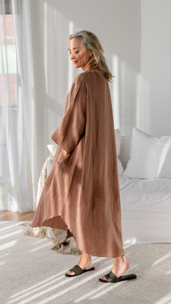 Malle Linen Dress - Clay