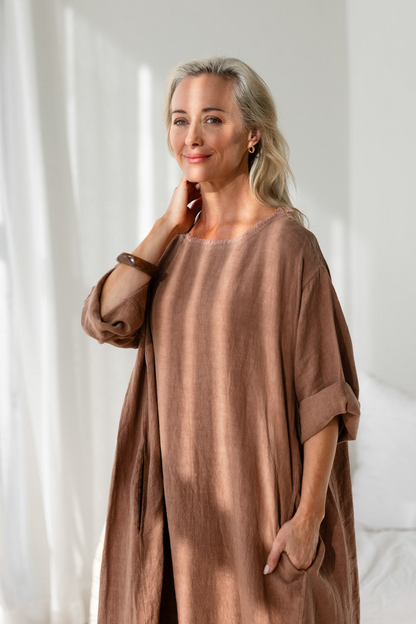 Malle Linen Dress - Clay
