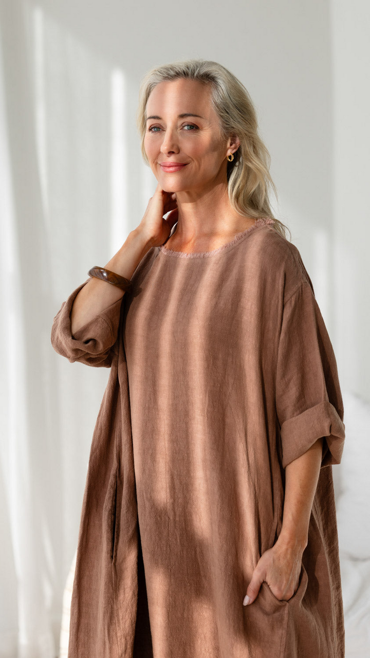 Malle Linen Dress - Clay