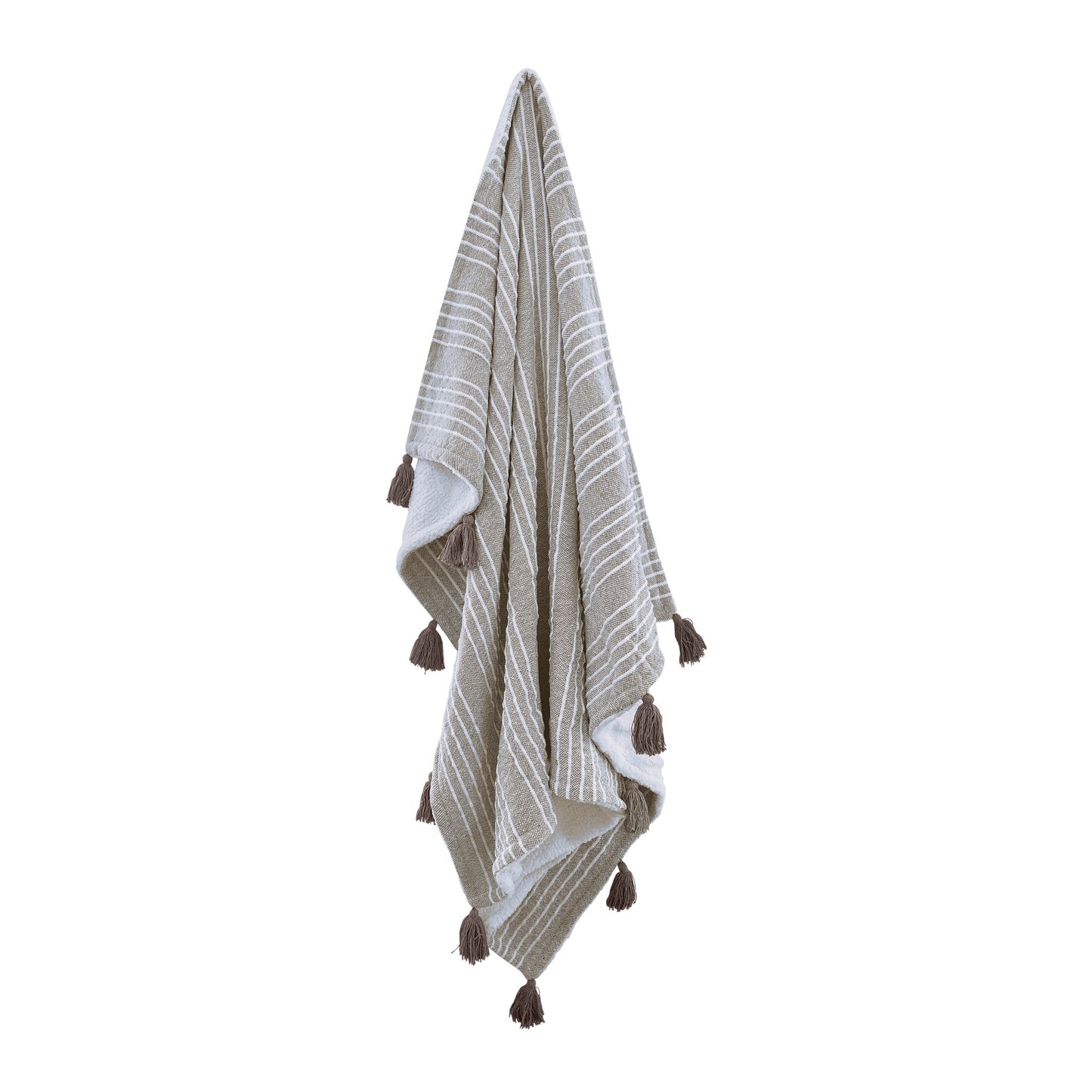 Mandy Stripe Throw - Taupe & Ivory