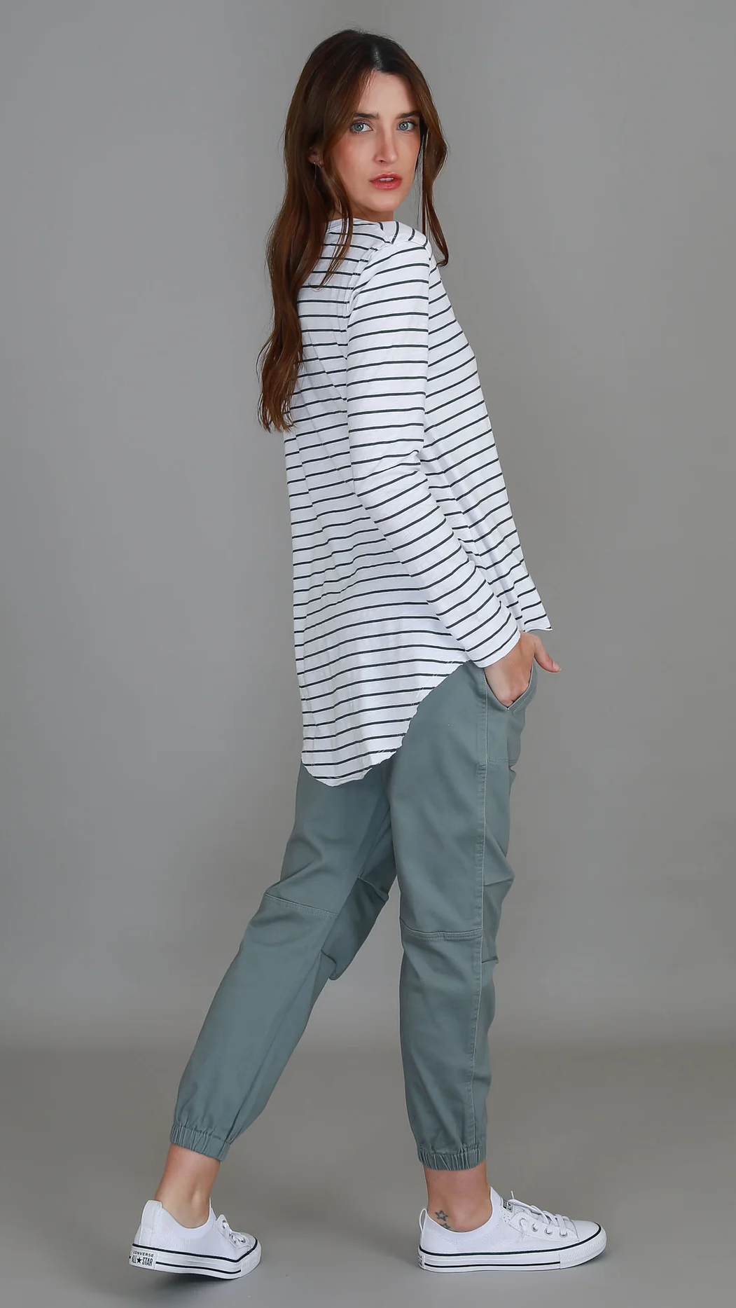 Margo Scoop Neck T Shirt - Stripe