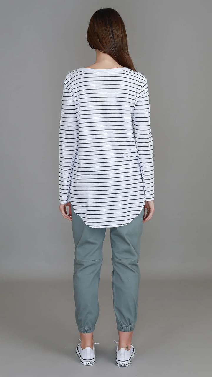 Margo Scoop Neck T Shirt - Stripe