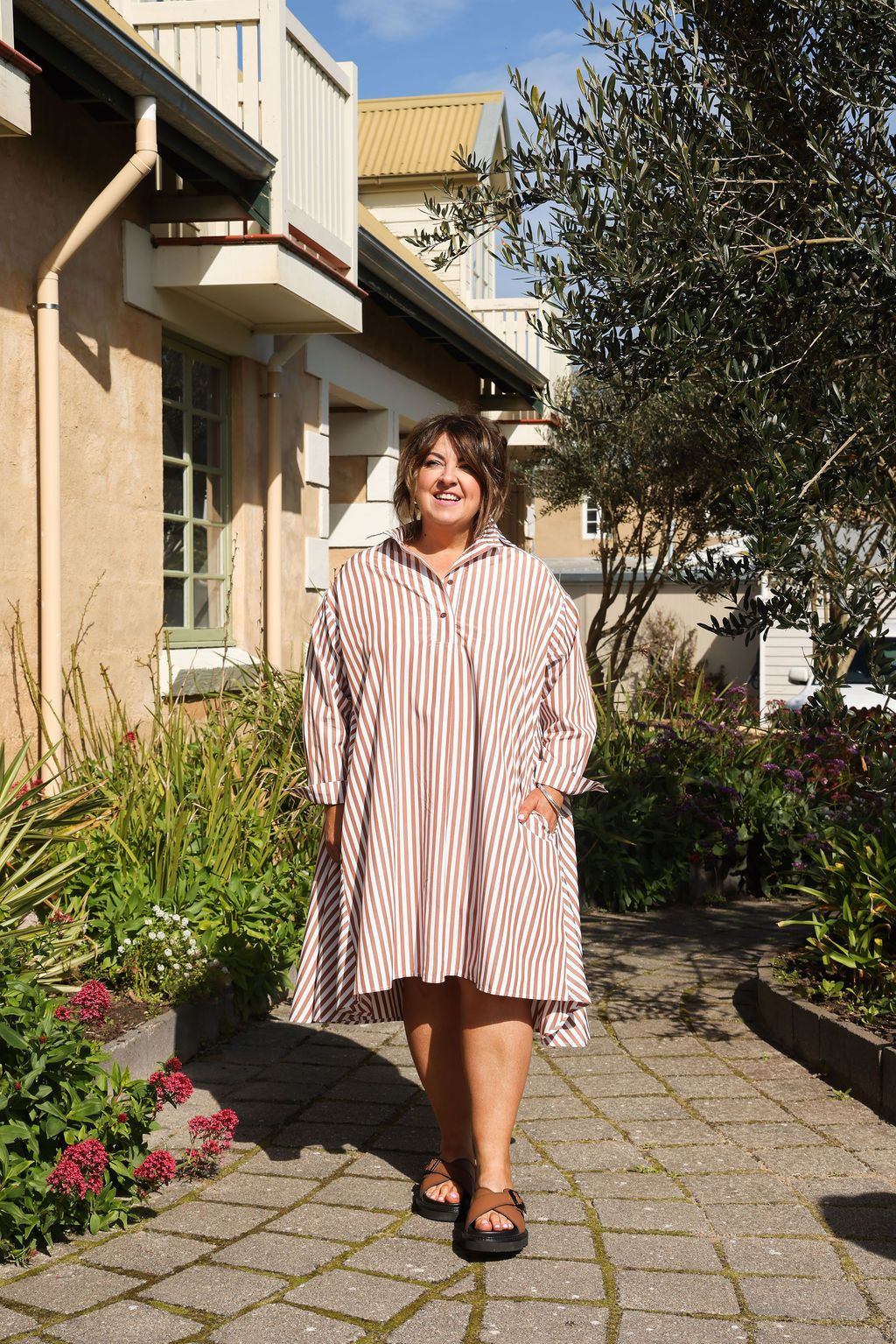 Margot Dress – Chocolate Stripe