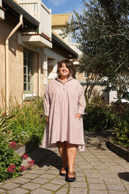 Margot Dress – Chocolate Stripe