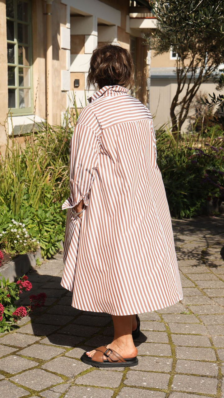 Margot Dress – Chocolate Stripe