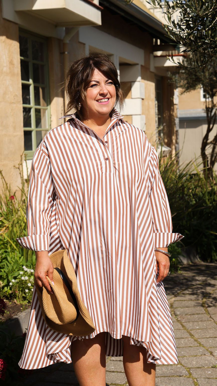 Margot Dress – Chocolate Stripe