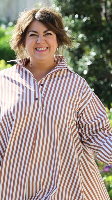 Margot Dress – Chocolate Stripe