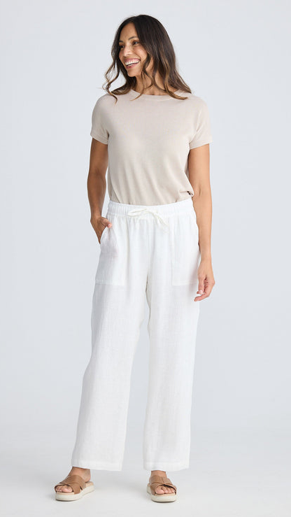 Marina Linen Pant - White
