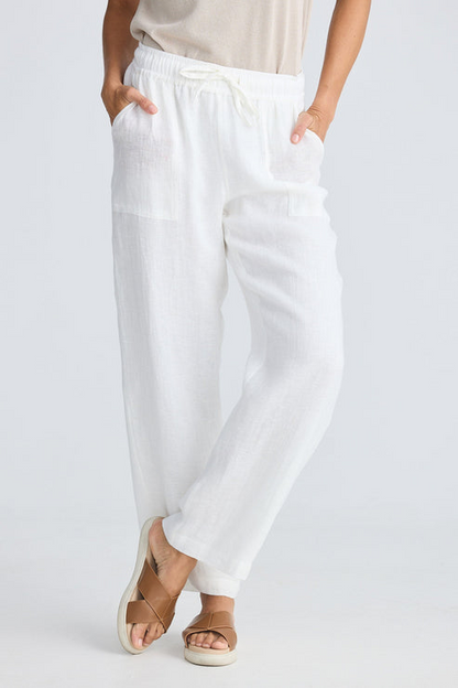Marina Linen Pant - White