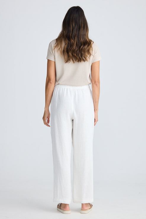 Marina Linen Pant - White