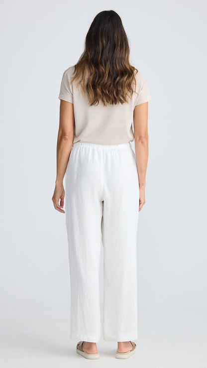 Marina Linen Pant - White