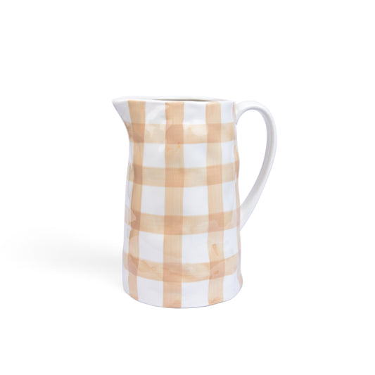 Medium Gingham Jug – Beige