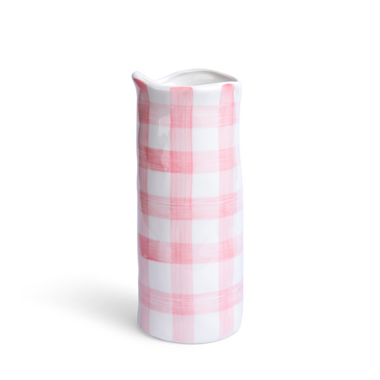 Medium Gingham Vase - Pink