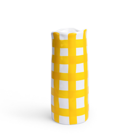 Medium Gingham Vase – Yellow