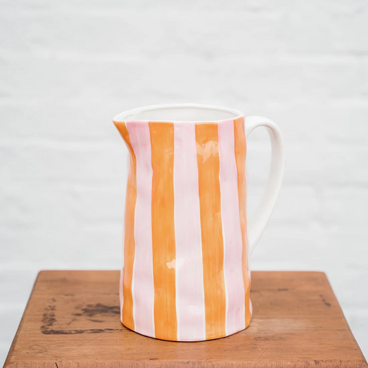 Medium Striped Jug - Orange and Pink