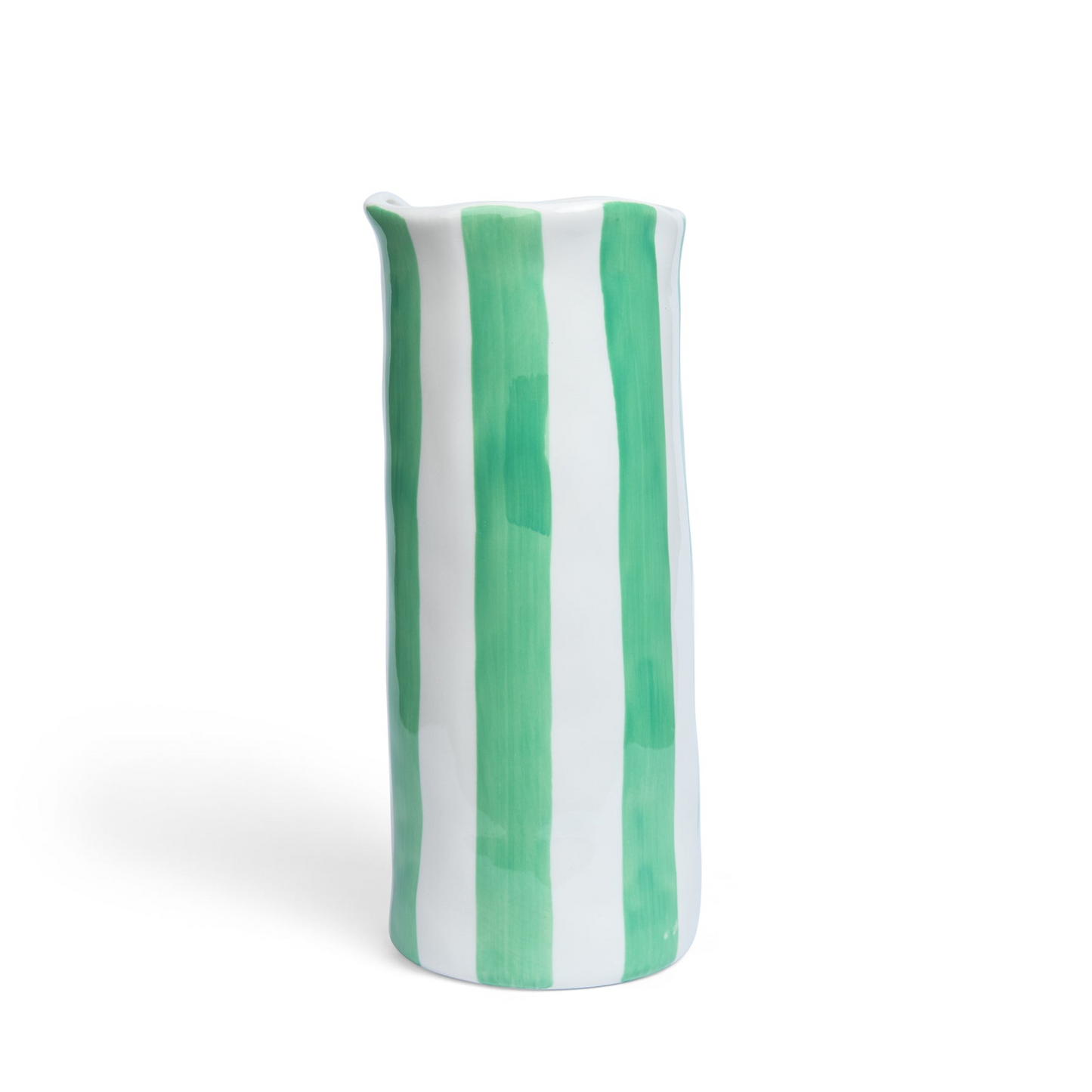 Medium Striped Vase – Mint Green