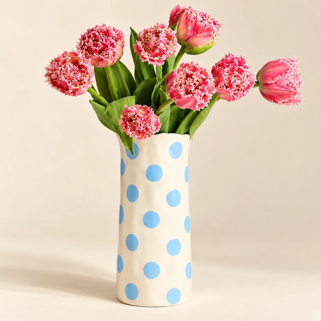 Medium Spotted Vase - Cornflower Blue