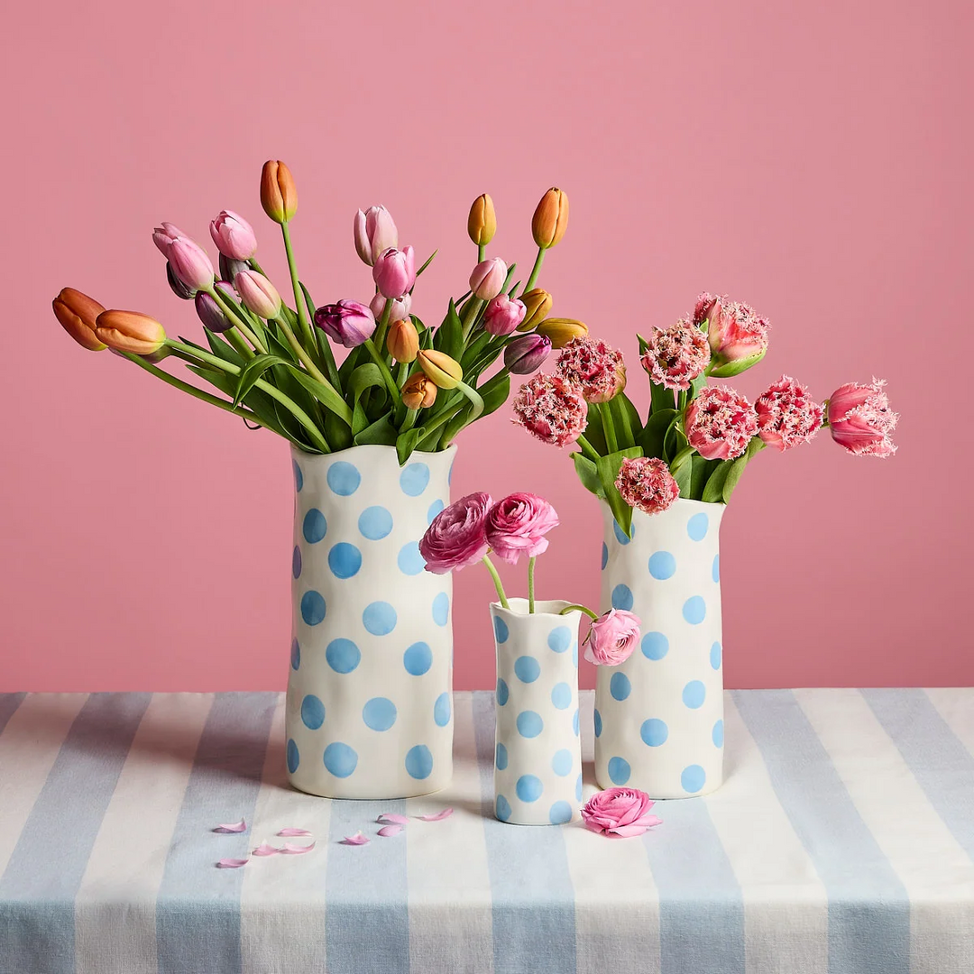 Medium Spotted Vase - Cornflower Blue