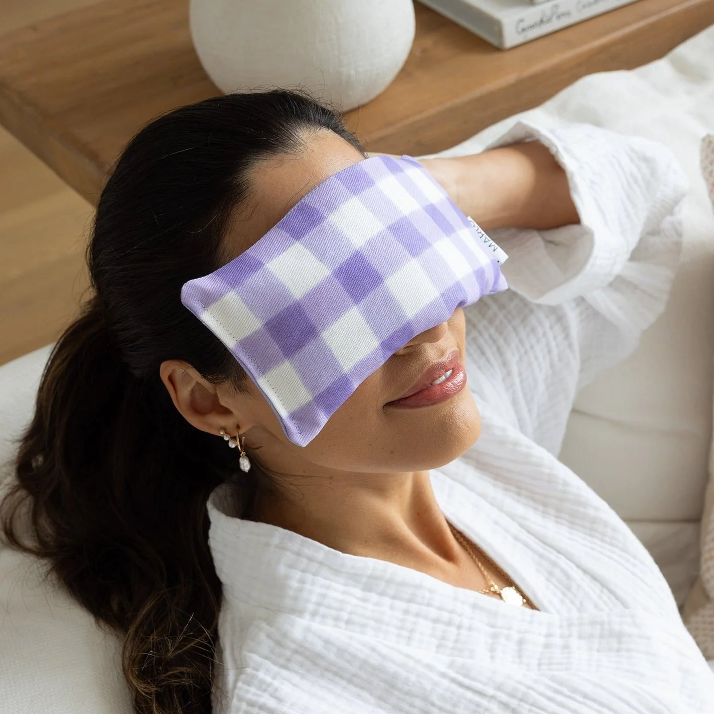 Gingham Eye Pillow - Violet
