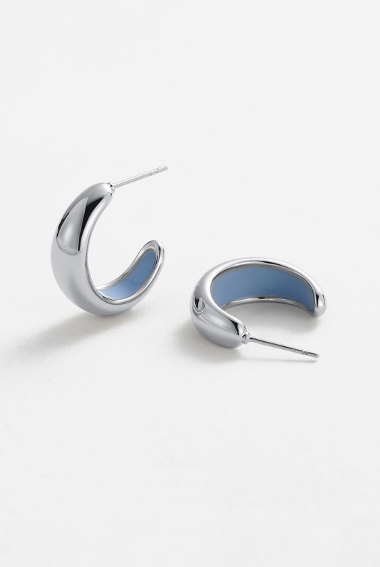 Mindi Hoop – Silver/Blue