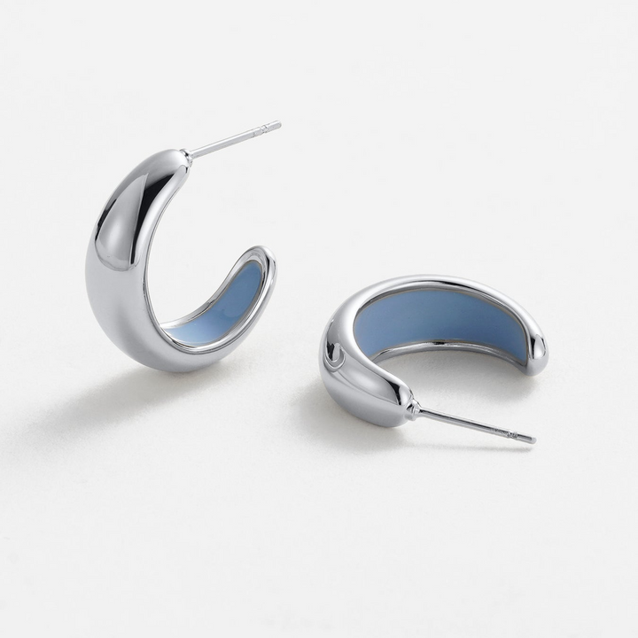 Mindi Hoop – Silver/Blue