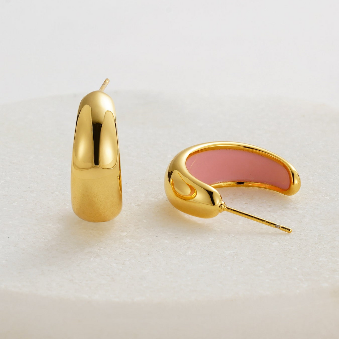 Mindi Hoop – Gold/Pink