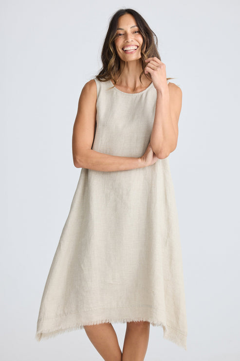 Miranda Linen Dress - Natural
