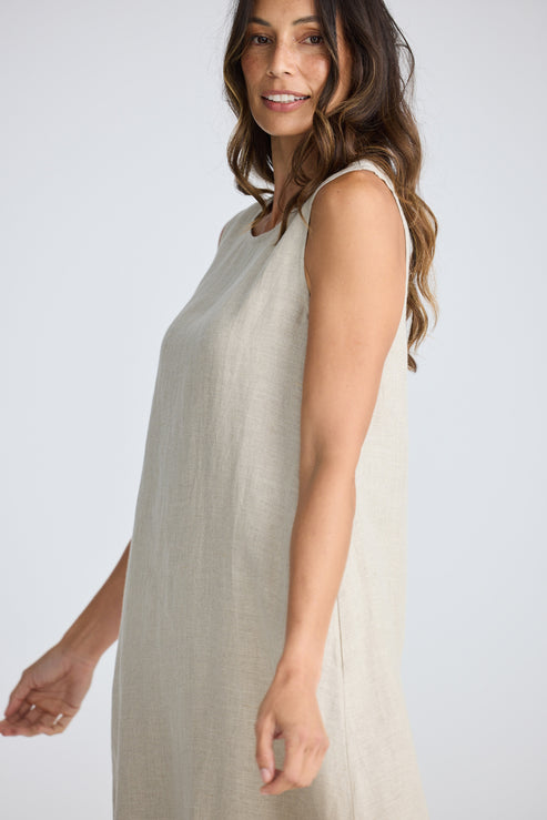 Miranda Linen Dress - Natural