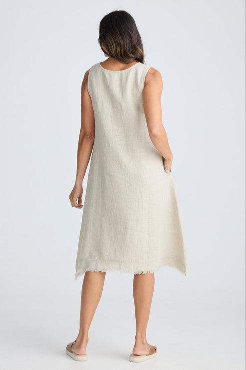 Miranda Linen Dress - Natural