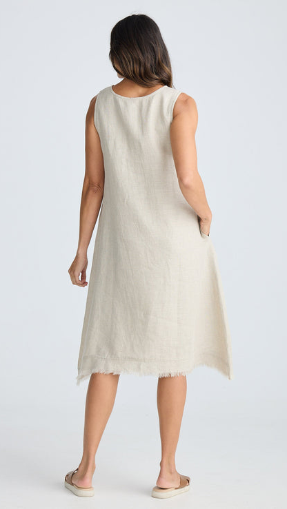 Miranda Linen Dress - Natural