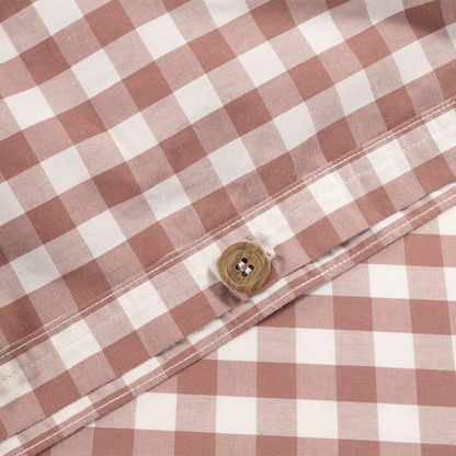 Modella Gingham Quilt Cover Set (King) – Mocha