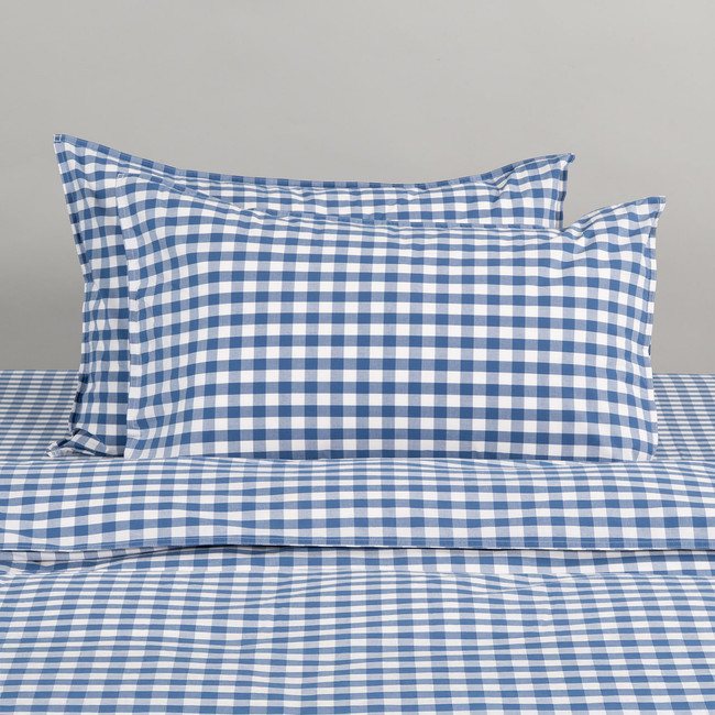 Modella Gingham Quilt Cover Set (Single) – Indigo