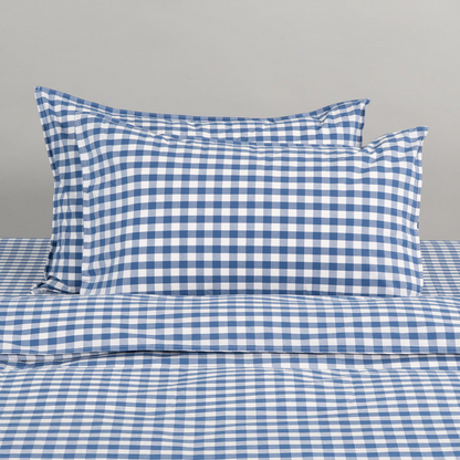 Modella Gingham Quilt Cover Set (Queen) – Indigo
