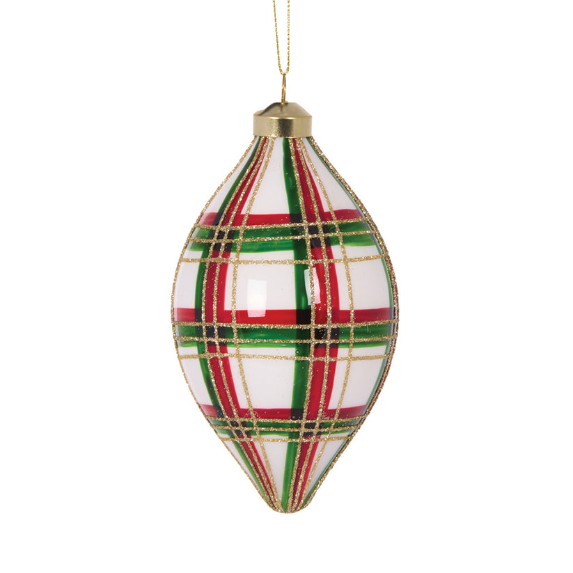 Modern Tartan Drop Bauble