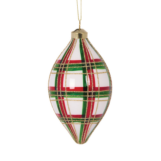 Modern Tartan Drop Bauble